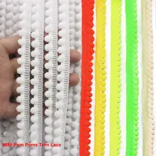 5/10Yards MINI Pom Poms Trim Lace Ribbon Color Pom Pom Ball Fringe Trim Tassel Sewing Trim for Home Curtain Clothes Pillow Decor