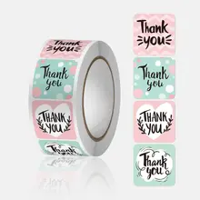 500/pcs Roll 2.5x2.5cm Baking Packaging Envelope Seals Small Business Thank You Stickers
