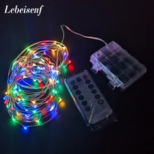 50LED 100LED silver LED string lights fairy garland Christmas decoration lights remote control waterproof battery power supply