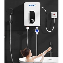 5500W Electric Hot Water Heater Tankless Instant Heating Set Bathroom Self-checking Automatically Safety With Shower Nozzle