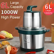 6L Large Capacity Commercial and Household Electric Meat Grinder Stainless Steel Meat Mincer Kitchen Appliances Food Processor