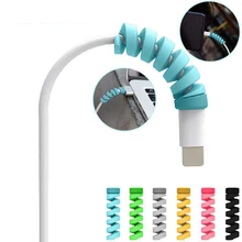 6pcs Free Shipping Cable Protector Silicone Bobbin Winder Wire Cord Organizer Cover for Apple iphone USB Charger Cable Cord