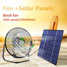 7W 6V 8 inch USB Solar Exhaust Fan Air Extractor for Office Outdoor Dog Chicken House Greenhouse Power Bank Mini Solar Panel