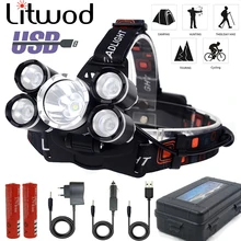 80000LM Led Headlamp Fishing Rechargeable Headlight T6 Rechargeable Torch Hunting Head Lamp Camping Flashlight For 18650 battery
