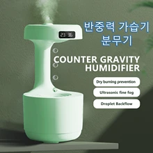 800ML Air Humidifier Home Anti-Gravity Water Droplets Ultrasonic Cool Mist Maker Fogger with LED Display Office Bedroom Desktop
