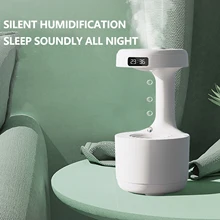 800ML Air Humidifier Home Anti-Gravity Water Droplets diffuser Cool Mist Maker Fogger with LED Display Office Bedroom Desktop