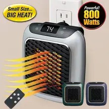 800W Air Warmer Fan Adjustable Thermostat Household Wall-Outlet Electric Space Heater Ceramic Heating Safety Quiet for Office