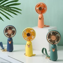 808F Cartoon Elk Handheld Mini Fan Portable Travel Mute USB Charging Pocket Fans Outdoors Mobile Air Conditioning Fan