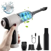 9000PA 3-IN-1 Mini Car Vacuum Cleaner & Air Blower Cordless Handheld Mini Auto Vacuum Cleaner for Car Interior Home Computer