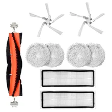 9Pcs Washable HEPA Filter Mop Cloth Main Side Brush Cleaning Replacement Parts for Xiaomi Dreame Bot W10 Vacuum Cleaner
