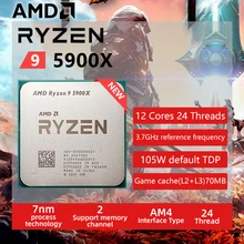 AMD Ryzen 9 5900X NEW R9 5900X 3.7 GHz Twelve-Core 24-Thread CPU Processor 7NM L3=64M 100-000000061 Socket AM4