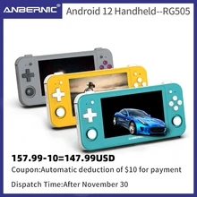 ANBERNIC RG505 New Handheld Game Console Android 12 System Unisoc Tiger T618 4.95-INCH OLED With Hall Joyctick OTA Update