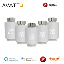 AVATTO Tuya ZigBee Radiator Actuator Thermostat Smart TRV Thermostatic Valve Temperature Controller Support Alexa Google Home