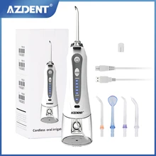 AZDENT 5 Modes Oral Irrigator 240ml Water Dental Flosser Dental Teeth Cleaner 5 Nozzle Water Jet USB Charger Irrigator with Bag