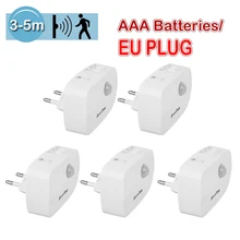 AmmToo Mini LED Night Lamp With Motion Sensor Wireless Bedroom Bedside Night Lights Plug in/AAA Batteries Powered For Closet