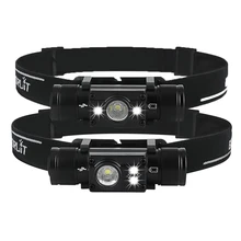 BORUiT XM-L2 XPE LED Headlamp 7-Mode Powerful Waterproof Headlight Type-C Rechargeable 18650 Head Torch for Camping Hunting