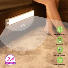 Bedroom Night Lamp Closets Night Light USB Rechargeable Night Lamp Motion Sensor Light Movement Led Room Motion Detector Light