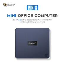 Beelink MINI S Windows 11 Mini PC Intel Celeron N5095 Mini PC 8GB 128GB SSD Desktop MINI PC Gamer Computer VS U59 GK MINI J4125