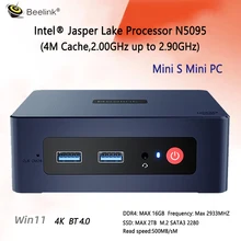Beelink MINI S Windows 11 Mini PC Intel Celeron N5095 Mini PC 8GB 128GB SSD Desktop MINI PC Gamer Computer VS U59 GK MINI J4125