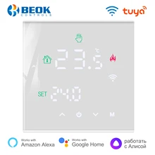 Beok Tuya Thermostat Wifi Gas Boiler Warm Floor Heating Temperature Controller Smart Thermoregulator Work With Alexa Google Home