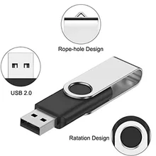 Black 64G Rotating USB Flash Drive High-Speed USB Flash Drive Portable Computer USB Flash Drive USB 2.0 Memory Stick