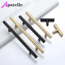Black Golden Cupboard Handle Brushed Stainless Steel Kitchen Cabinet Door Knob Furniture Drawer Pull Hardware Pulls Bar Handle