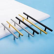 Black Golden Silver Handle Stainless Steel Kitchen Cabinet Door Knob Furniture Drawer Pull Hardware Pulls T Bar Handle