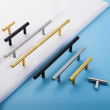 Black Golden Silver Handle Stainless Steel Kitchen Cabinet Door Knob Furniture Drawer Pull Hardware Pulls T Bar Handle
