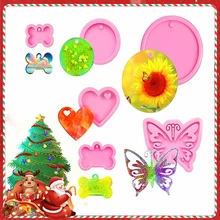 Butterfly Keychain Silicone Mold Heart-Shaped Dog Bone round Keychain Mold DIY
