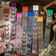 Butterfly Stickers Collector Vintage Long Strip Separate Tape Hand Account DIY Decoration Material Stationery Sticker