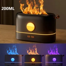 C2 Dropshipping Flame Humidifier Aroma Diffuser Air Humidifier Ultrasonic Cool Mist Maker Fogger Led Essential Oil Flame Lamp