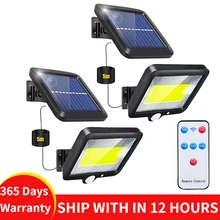 COB LED Solar Powered Light Outdoors PIR Motion Sensor Sunlight Waterproof Wall Emergency Street Security Lamp Garden Decor