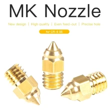 CREALITY 3D 5PCS 0.3/0.4/0.5/0.6/0.8MM Hotend Extruder Brass Nozzles for CR-6 SE/Ender-3 Series/Ender 5 Series Printer Original