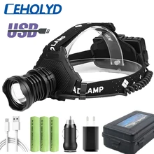 Ceholyd Led XHP100 XHP90 Headlamp Zoomable Head Lamp Hunting Fishing Headlight 1000000LM Flashlight 3PCS 18650 Battery
