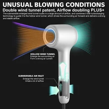 Chignon Hair Dryer Smart Leafless Ionic 1600W Professional Blow Dryer Low Noise and Constant Temperature Technology Fast Drying