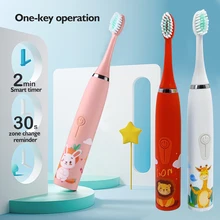 Children's Electric Tooth Brush Sonic Oral Care Toothbrush Kids Ultrasonic Soft Cartoon Teeth Cleaner Ipx6 Waterproof 4 Mode USB