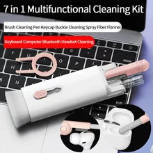Computer Keyboard Cleaning Brush Set 7-in-1 Earphone Cleaning Pen Headset Keyboard Cleaning Tools Cleaner Keycap Puller Kit