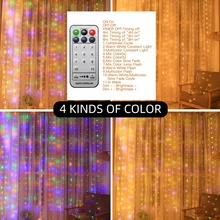 Curtain LED String Lights Christmas Decoration 3m Remote Control Holiday Wedding Fairy Garland Lights for Bedroom Outdoor Home
