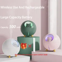 Cute Cat Humidifier Rechargeable Wirelessly In USB Colorful Lamps Mini Ultrasonic Mist Maker Home Car Office Diffusers Purifier