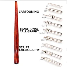 Dainayw 9 Calligraphy Nibs Dip Pen Set for Cartoon Animation Lettering Skeching Art Drawing Mapping Decorative designs