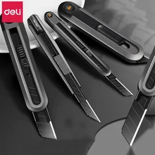 Deli Stainless Steel Stretch Utility Knife Tools Kit Non-Slip Blades Unboxing Knife Faca 薪芯卸 Paper Cut Handicraft Carving Tools