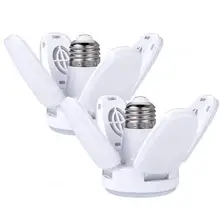 E27 LED Bulb Fan Blade Timing Lamp 220V 110V 28W 360掳Foldable Led Industrial Light Bulb Lamp For Home Ceiling Light Garage Light