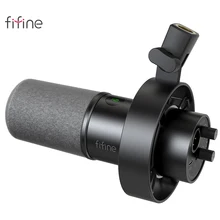 FIFINE USB/XLR Dynamic Microphone with Shock Mount Touch-mute headphone jack&Volume Control for PC or Sound Card Recording -K688