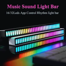 FTOYIN Creative RGB Music Sound Light Bar 5V USB 16/32Led App Control Led Music Rhythm Night Lights Pickup Voice Ambient Light