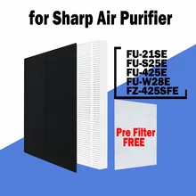 FZ-425SFE Hepa Filter Replacement and Carbon Cotton for Sharp FU-W28E FU-425 340*325*20mm/4mm