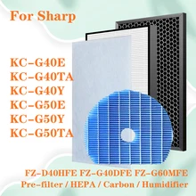 FZ-D40HFE FZ-G40DHFE FZ-G60MFE for Sharp KC-G40E KC-G40TA KC-G40Y KC-G50E KC-G50Y Air purifier Hepa Carbon Humidifying Filter