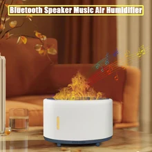 Flame Simulation Aromatherapy Air Humidifier Bluetooth Speaker Music Essential Oil Diffuser Remote Control Mist Spayer