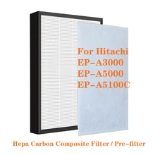 For Hitachi EP-A3000 EP-A5000 EP-A5100C Air Purifier 2 in 1 HEPA+Activated carbon composite filter Replacement