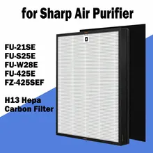 For Sharp Air Purifier FZ 425SEF H13 HEPA Filter and Carbon Sheet Filter For FU-21SE FU-S25E FU-W28E FU-425E FZ-425SEF