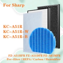 For Sharp Air Purifier KC-A51R-W KC-A51R-B KC-A51R HEPA Activated Carbon Filter FZ-A51HFR FZ-A51DFR Humidifier Filter FZ-A61MFR